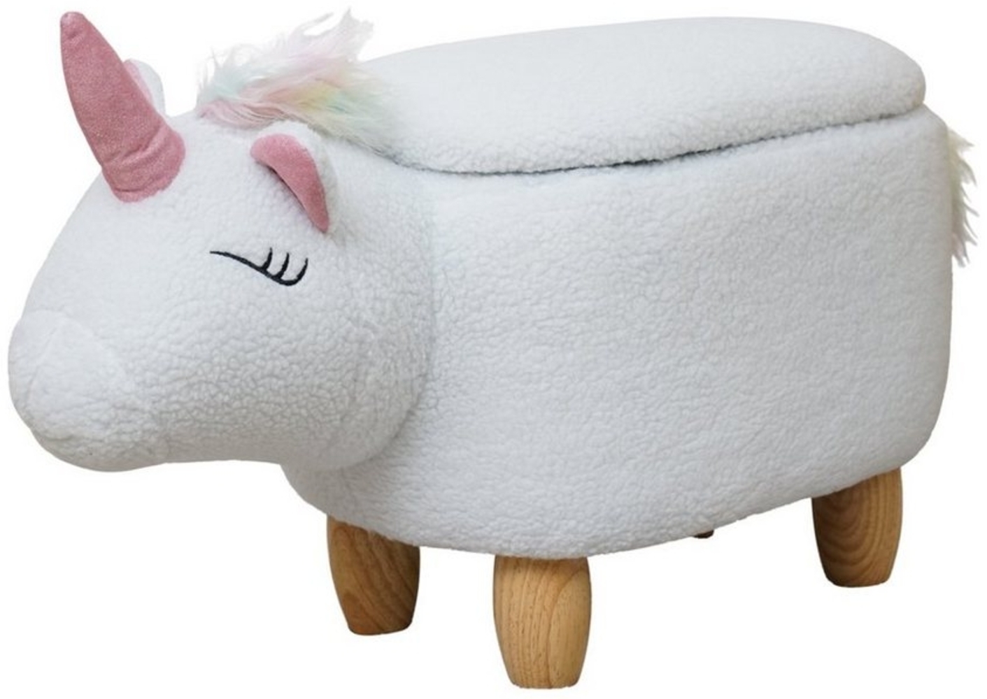 SVITA Kinderhocker Tierhocker, mit Stauraum, Sitzhocker, Sitztruhe, Einhorn Bild 1