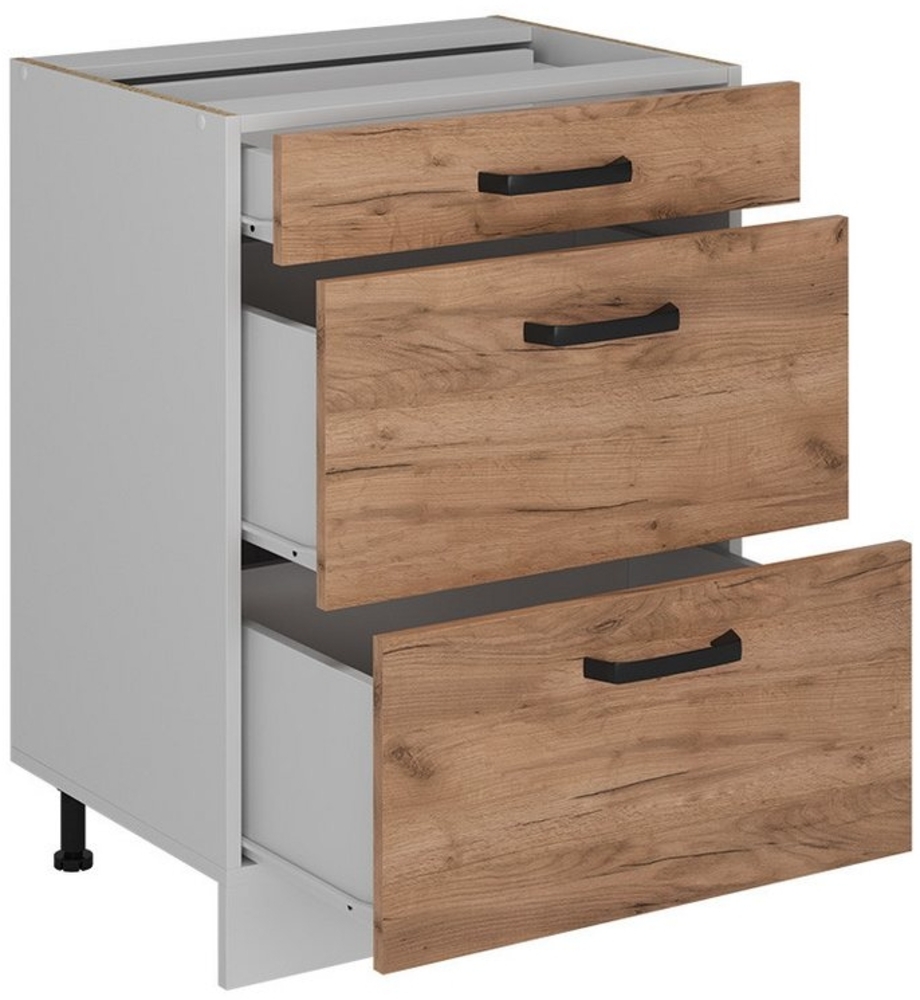Vicco Küchenunterschrank Goldkraft Eiche 60 cm ohne Arbeitsplatte, R-Line Bild 1