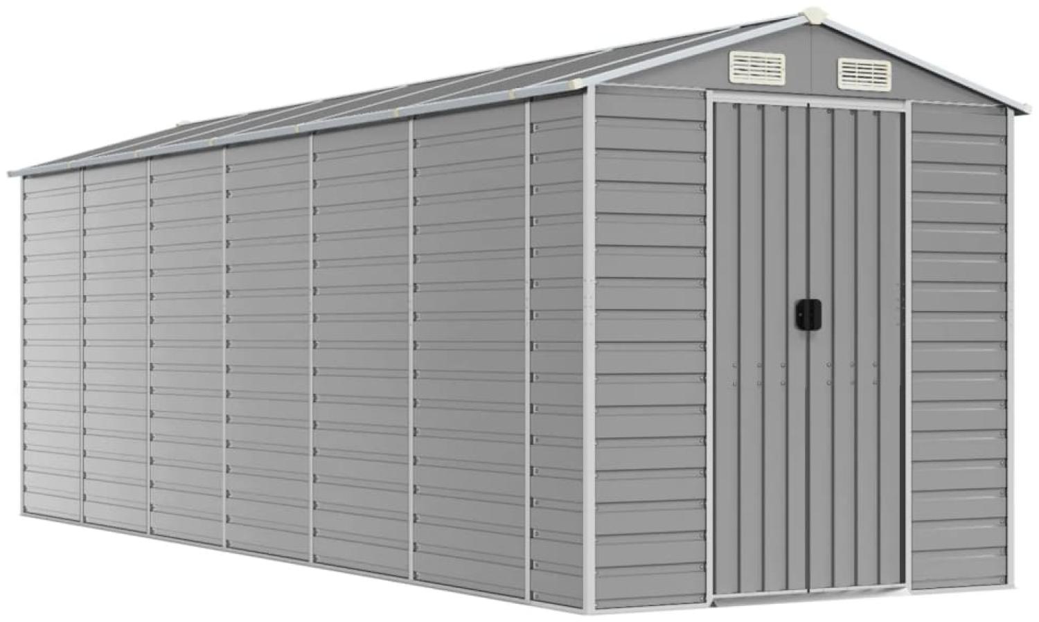 vidaXL Gartenhaus Hellgrau 191 x 555 x 198 cm Verzinkter Stahl 3188247 Bild 1