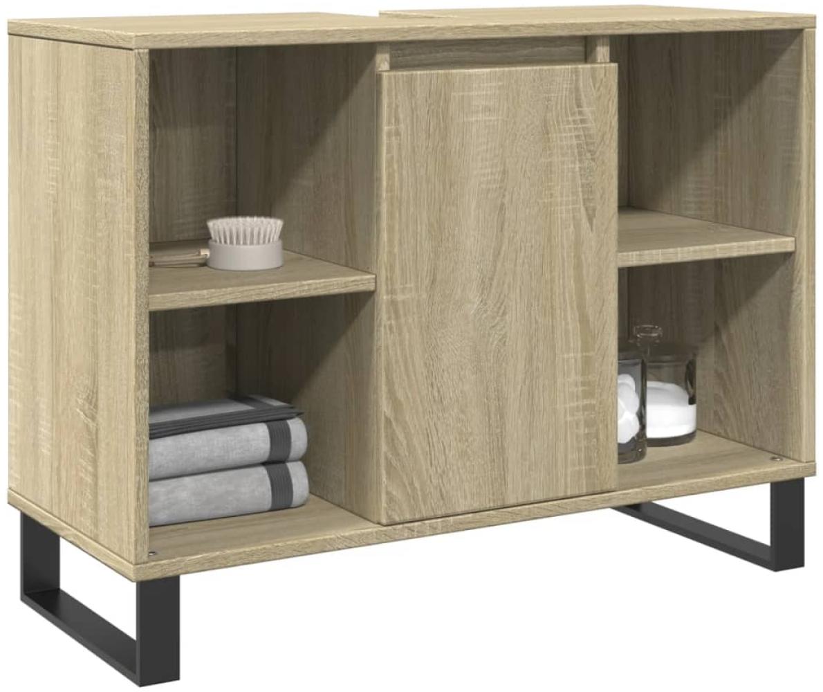 vidaXL Badschrank Sonoma-Eiche 80x33x60 cm Holzwerkstoff 849681 Bild 1