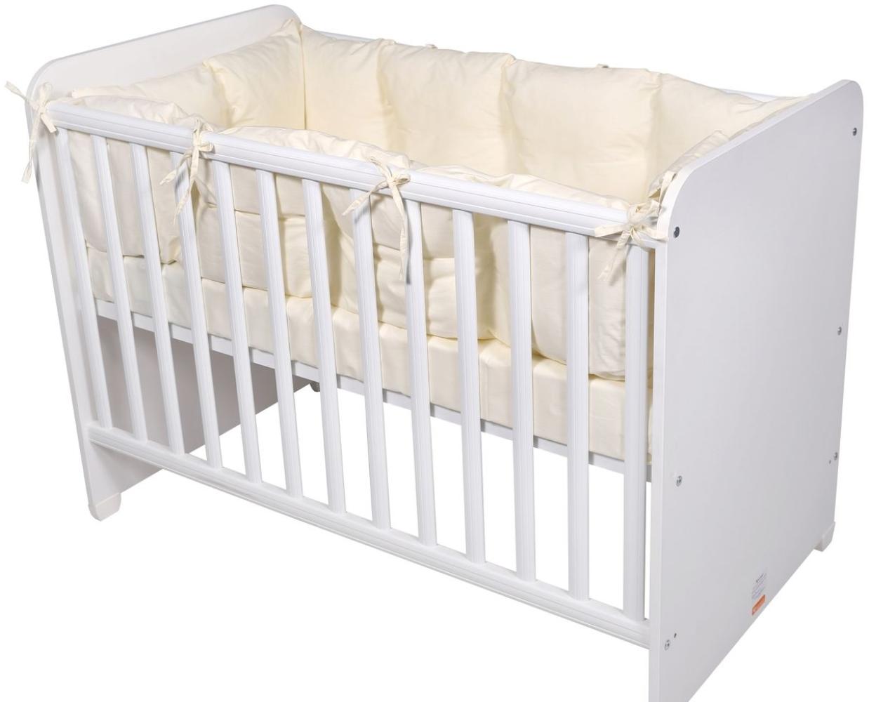 Lorelli Babybett-Nestchen 4-teilig rundum, Babybett 120 x 60 cm, 100% Baumwolle beige Bild 1