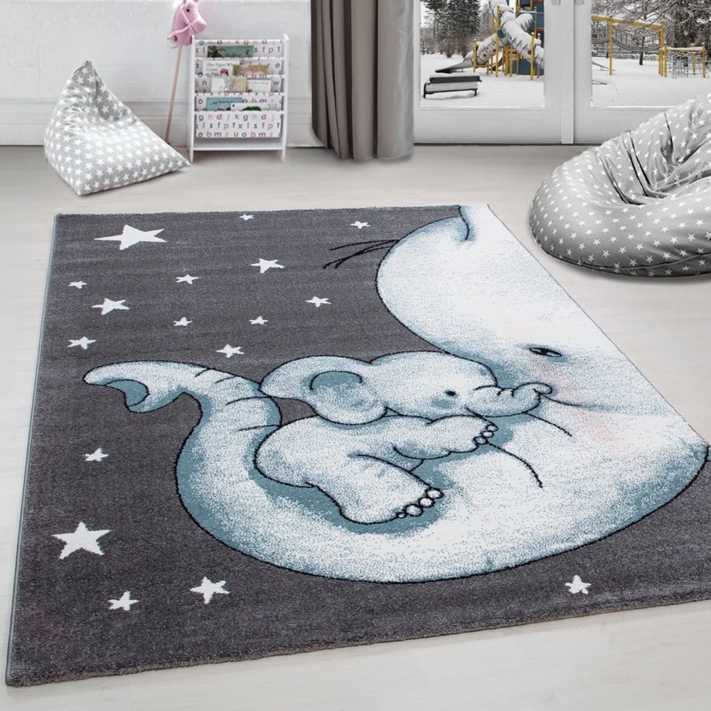 Carpettex Kinderteppich Elefant-Design, Läufer, Höhe: 11 mm, Kinderteppich Elefant-Design Baby Teppich Kinderzimmer Pflegeleicht Bild 1