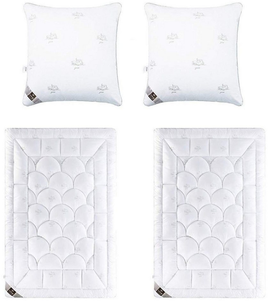 SEI Design Microfaserbettdecke 2x Bettdecken Winterdecken 135x200 cm + 2x Kopfkissen 80x80 cm, Füllung: daunenähnliches Gefühl, Bett-Set4-Tlg.: 2x Bettdecken 135x200 + 2x Kissen 80x80 Bild 1