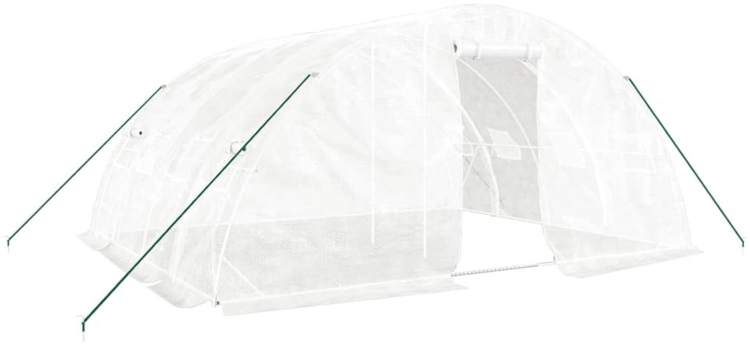 vidaXL Gewächshaus mit Stahlrahmen Weiß 20 m² 5x4x2,3 m 3188094 Bild 1