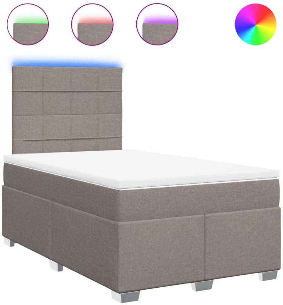 vidaXL Boxspringbett mit Matratze Taupe 120x200 cm Stoff 3292759 Bild 1