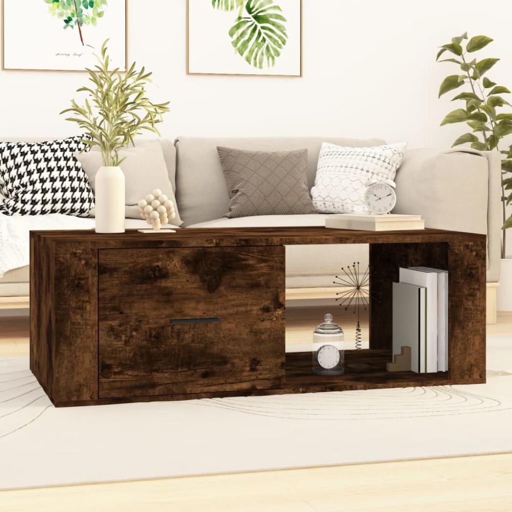 vidaXL Couchtisch Räuchereiche 100x50,5x35 cm Holzwerkstoff 816541 Bild 1