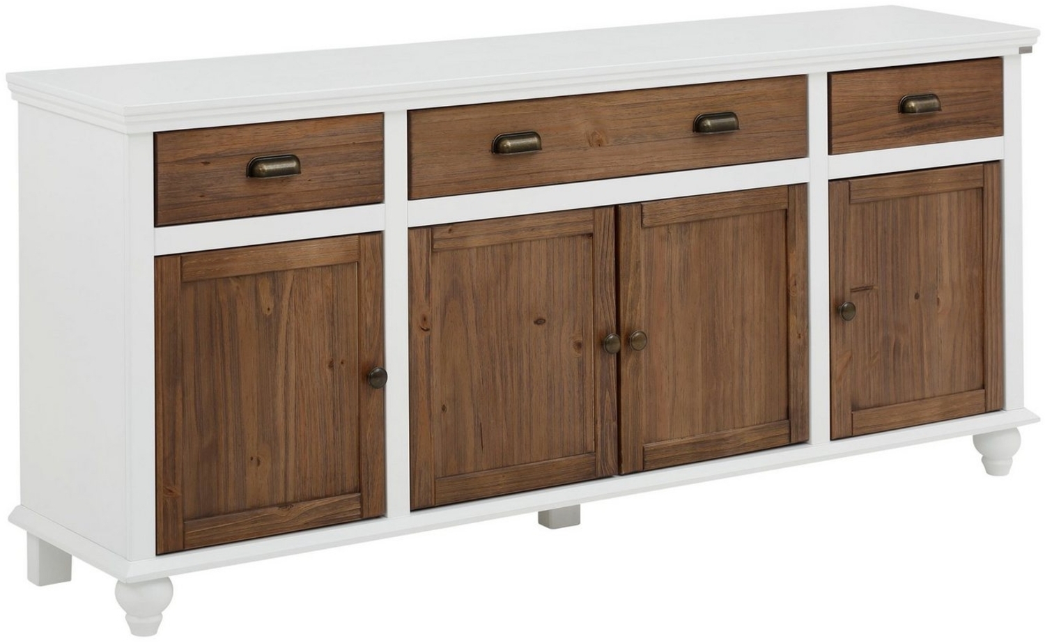 Home affaire Sideboard Borey (1 St), mit 4 Türen und 3 Schubkästen aus Massivholz, Höhe 80cm, Breite 175cm Bild 1