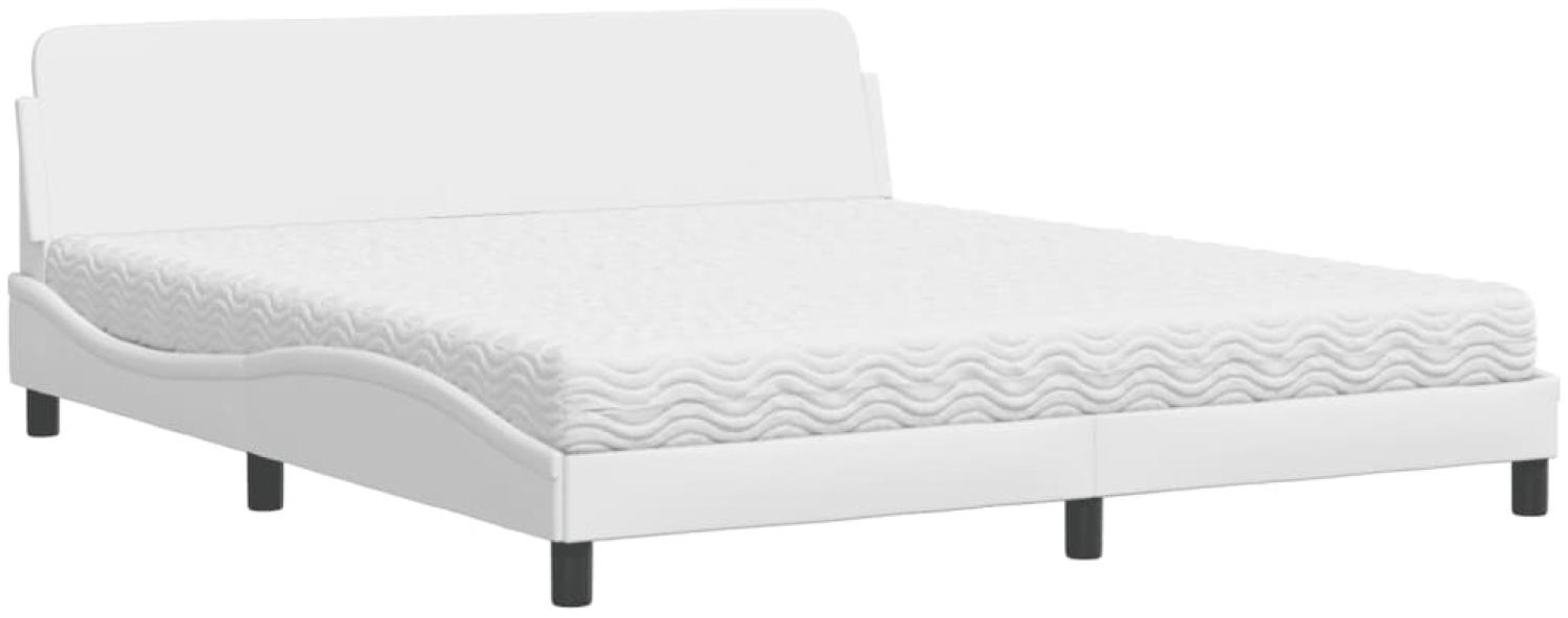 vidaXL Bett mit Matratze "Dover" Weiß 180x200 cm Kunstleder 3208458 Bild 1