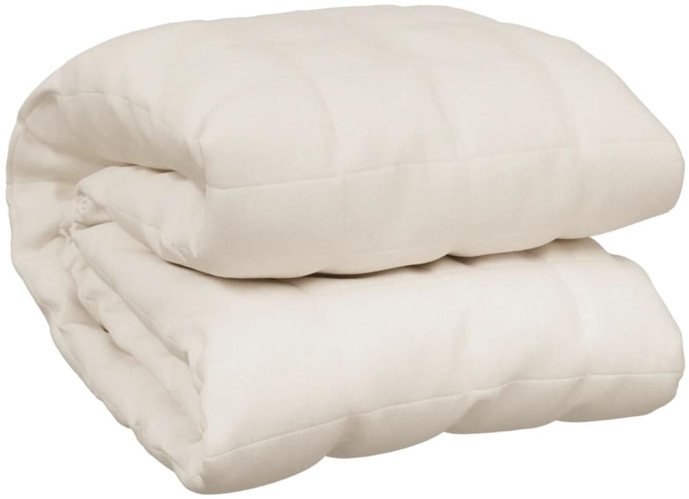 vidaXL Gewichtsdecke Stoff, 1 x Gewichtsdecke, Creme, 152x203 cm, Baumwolle, 11 kg Bild 1