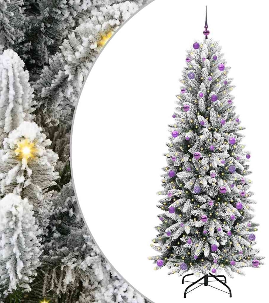 vidaXL Künstlicher Weihnachtsbaum mit 300 LEDs mit Ständer Weiß 240 cm 3396075 Bild 1