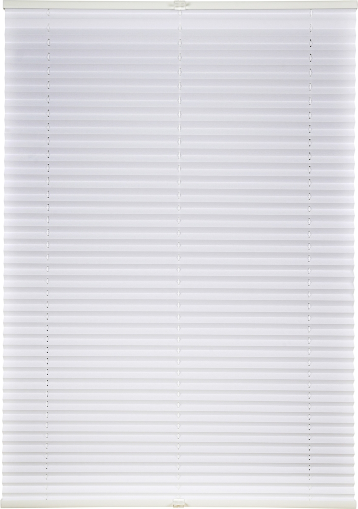 ondeco Plissee ohne Bohren mit Klemmträger weiß, Sonnenschutz für Fenster innen, Lichtschutz und Blickdicht, Plissee klemmfix Faltrollo Sichtschutz für Tür - Weiß - 80x130 cm Bild 1