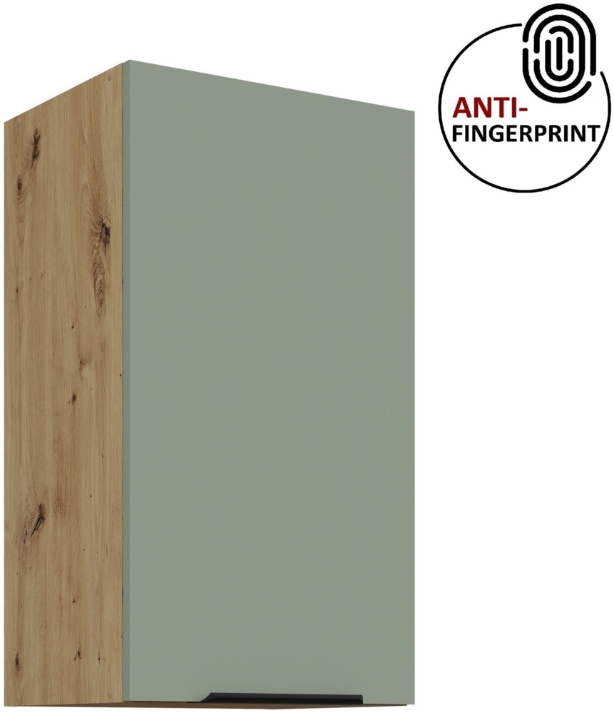 Küchen Hängeschrank 40 cm ARIA Aquamarin ultra matt + Eiche Artisan matt, hochwertige Fronten mit Anti Fingerprint Beschichtung Küchenzeile Küchenblock Bild 1