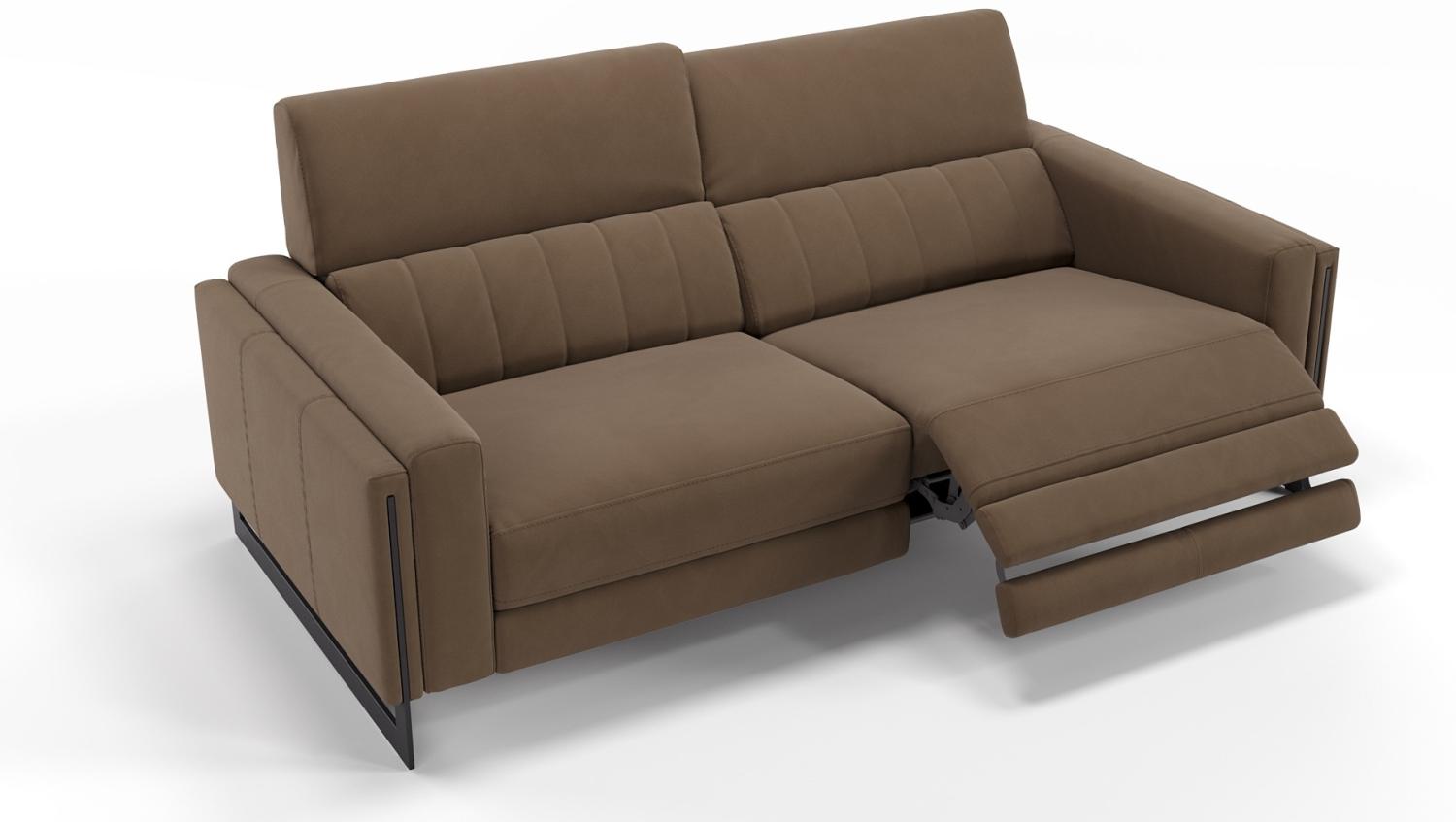 Sofanella 2-Sitzer MARA Stoffsofa Stoffcouch Designercouch in Hellbraun Bild 1