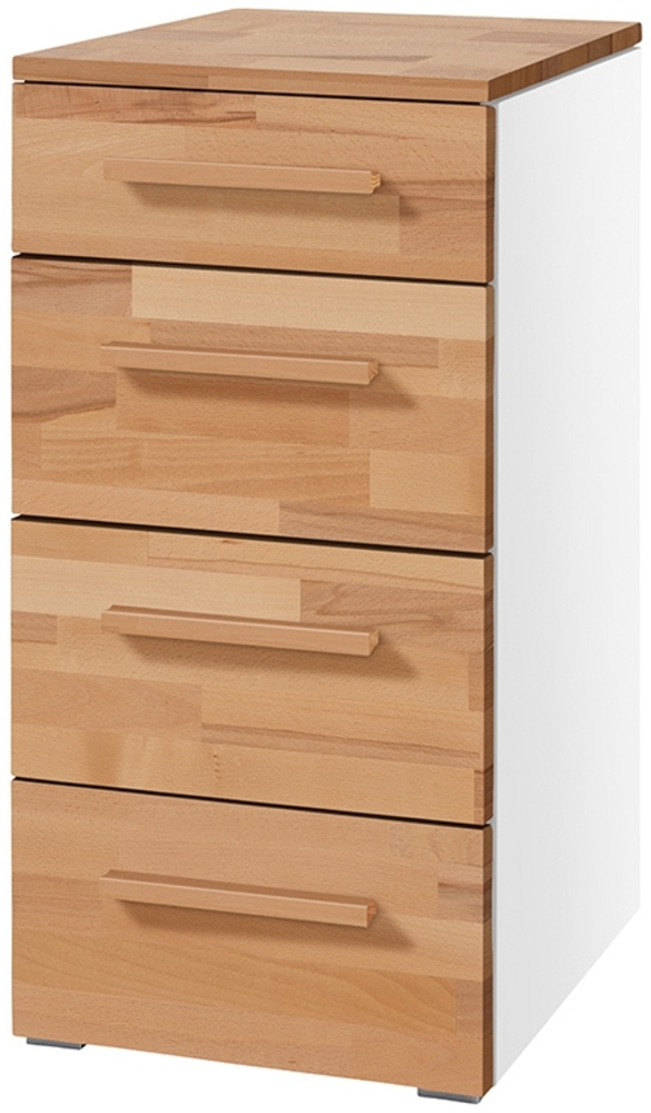 Hasena Kommode Quatro weiss Kernbuche natur, geölt zerlegt Bild 1