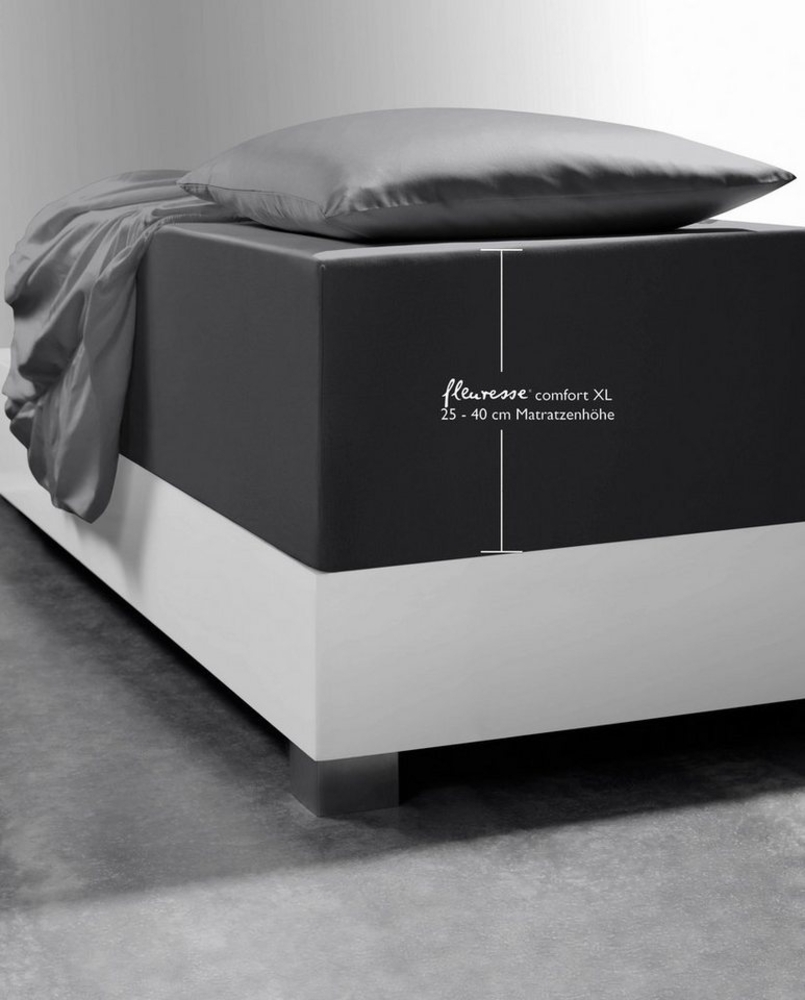 fleuresse Spannbettlaken Comfort XL, Mako-Jersey, Gummizug: rundum, (1 Stück), Mako-Jersey, für Matratzen bis 40 cm Höhe, Bettlaken, Spannbetttuch Bild 1