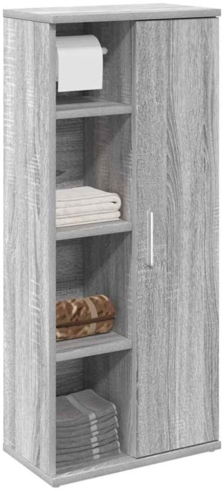 vidaXL Badezimmerschrank mit Rollenhalter Grau Sonoma 39x22x90 cm 858529 Bild 1