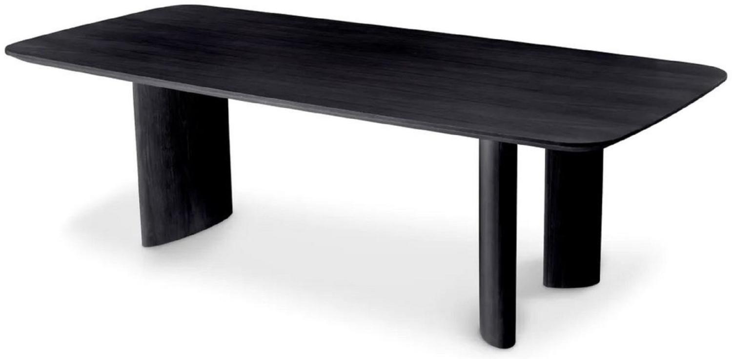 Casa Padrino Luxus Esstisch Schwarz 241 x 109,5 x H. 77 cm - Rechteckiger Massivholz Küchentisch - Esszimmer Möbel - Küchen Möbel - Luxus Möbel - Luxus Einrichtung Bild 1