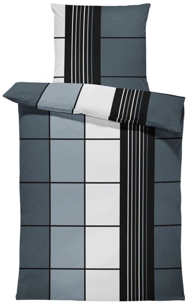 One Home Bettwäsche Motive, Mikrofaser, 4 teilig, Kariert Gestreift Modern, Knitterfrei Weich für Sommer und Winter Bild 1