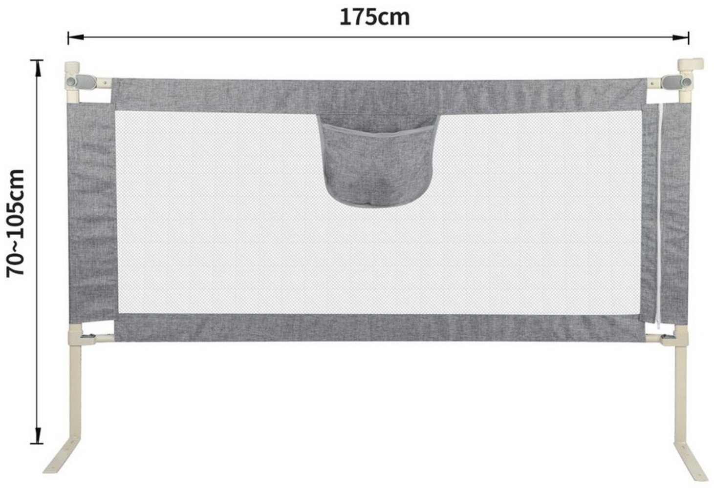 JEOBEST Bettschutzgitter Bettgitter, Kinderbettgitter für Kinder Babybettgitter, (3 St) 180 cm, Rausfallschutz Bettgitter, Höhenverstellbar Bild 1