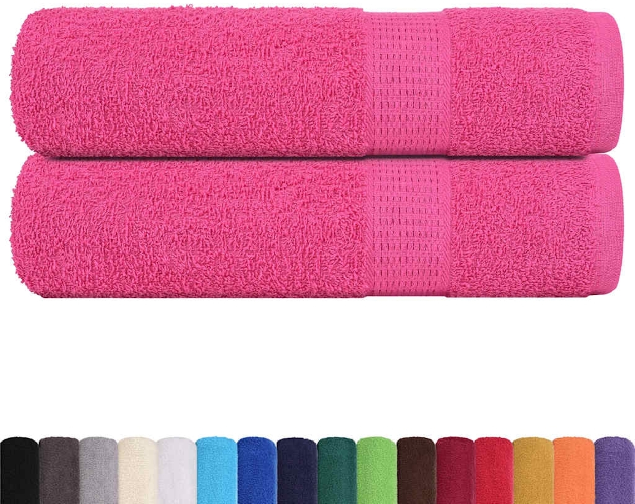 vidaXL Duschtücher 2 Stk. Rosa 70x140 cm 360 g/m² 100% Baumwolle 137049 Bild 1