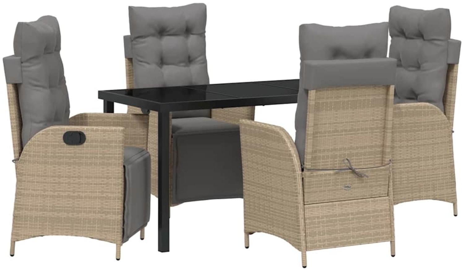 vidaXL Garten Essgruppe 5 pcs Beige Poly Rattan 3380563 Bild 1