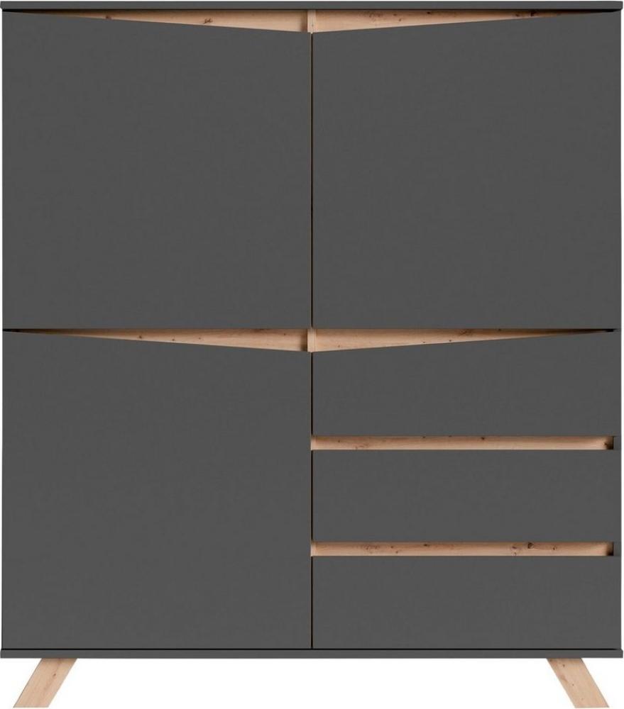 INOSIGN Highboard Valentin, 3 Schubkästen und 3 Türen, Breite 120cm in modernem Scandi - Design Bild 1