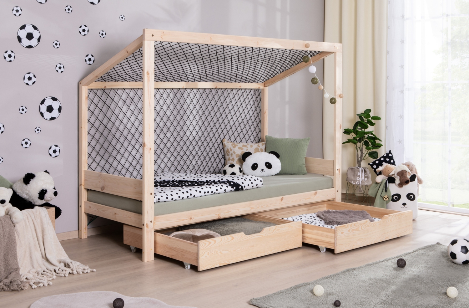 Kinderbett Fußballbett "Kimi" 90x200 Kiefer massiv Bild 1