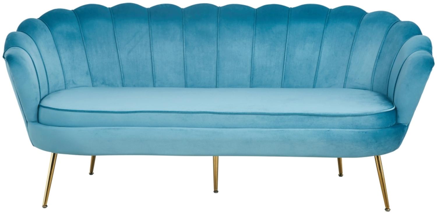 Muschelsofa 3-Sitzer SALESFEVER, Samtoptik Blau Bild 1