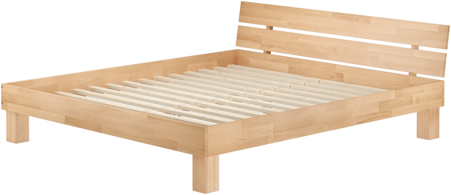 Erst-Holz Großfamilienbett Überlänge 200x220 Doppelbett massive geölte Buche V-60. 86-20-220 inkl. Rollrost Bild 1