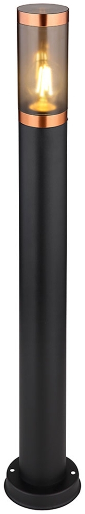 Stehleuchte, Edelstahl, schwarz, rauch, Kupfer, H 80 cm Bild 1
