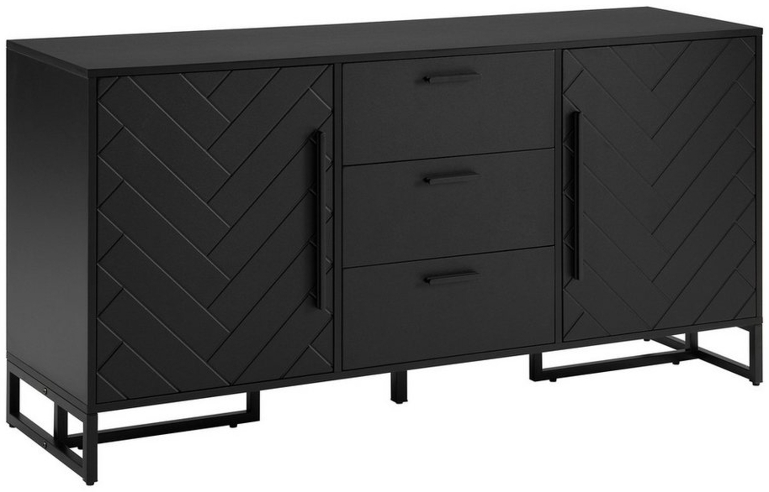 HAUSS SPLOE Sideboard Beistellschrank Kommode mit 2 Verstellbare Trennwand, 3 Schubladen Bild 1