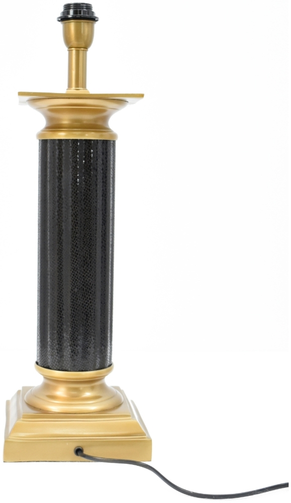 Signature 'MARIE-LOUISE' Schwarze Tischlampe aus Metall mit goldenen Verzierungen - Schwarz Bild 1