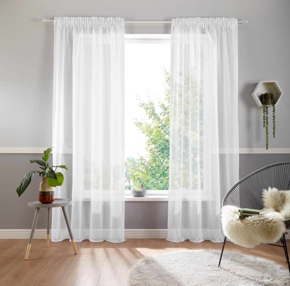 my home Gardine Ari, Multifunktionsband (1 St), halbtransparent, Voile, Bestseller mit 4,5-Sterne-Bewertung Bild 1