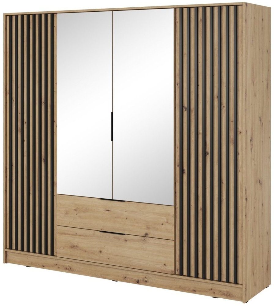 Compleo Kleiderschrank LISA Drehtürenschrank mit Lamellen, 4-türig Schrank, 200 cm Bild 1