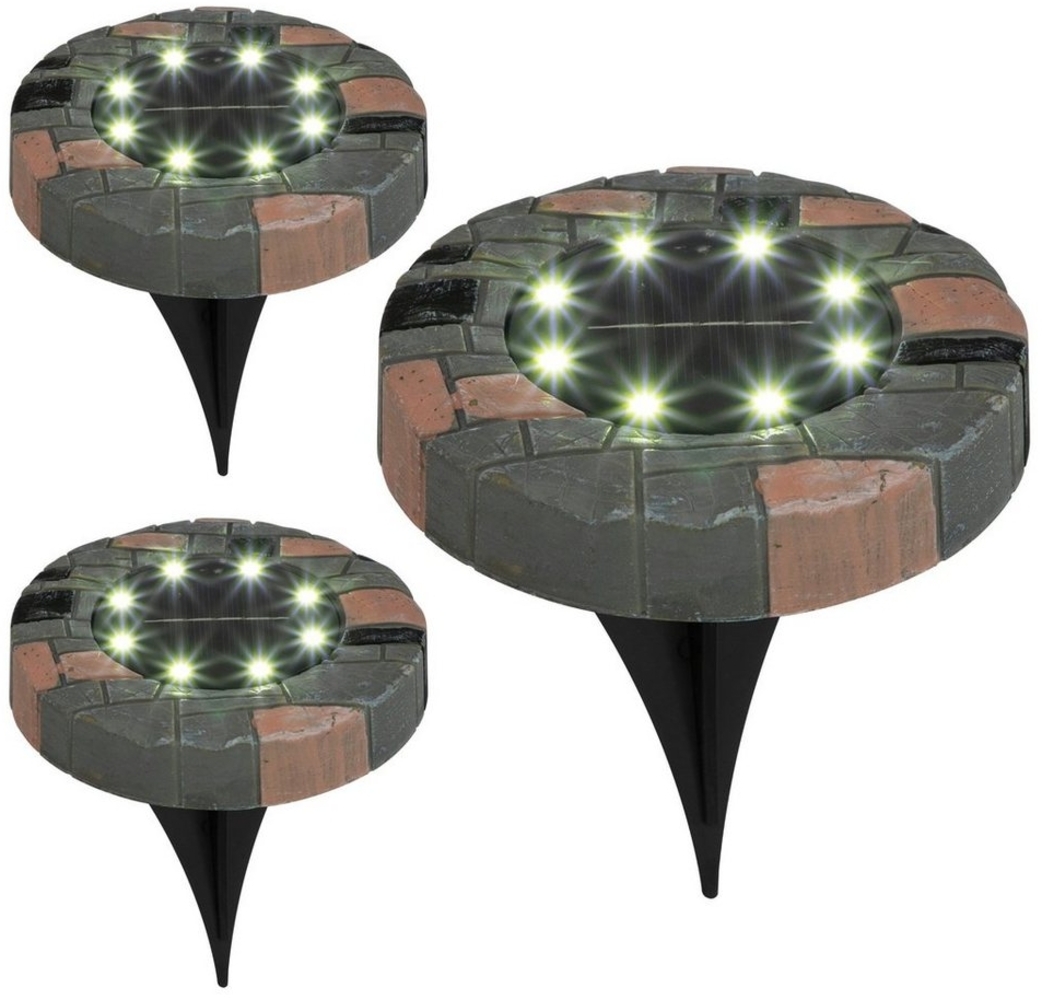 BONETTI LED Gartenleuchte Solar Bodenleuchte mit kalt-weißen LEDs, je Leuchte 8 LEDs Bild 1