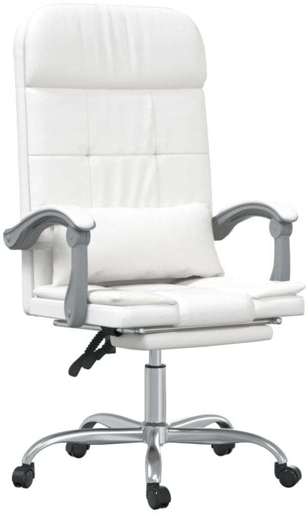 vidaXL Bürostuhl mit Massagefunktion Weiß Kunstleder 349712 Bild 1
