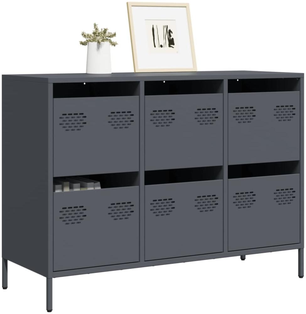 vidaXL Sideboard Anthrazit 101,5x39x73,5 cm Kaltgewalzter Stahl 851264 Bild 1