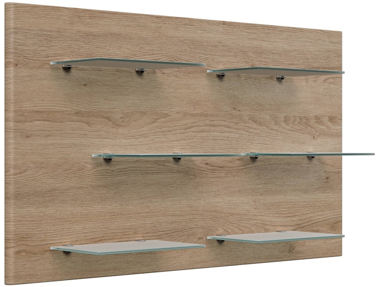 Wandregal Emotion 6 Glasablagen 104x60 cm Eiche : Weissmatt / Eiche hell Bild 1