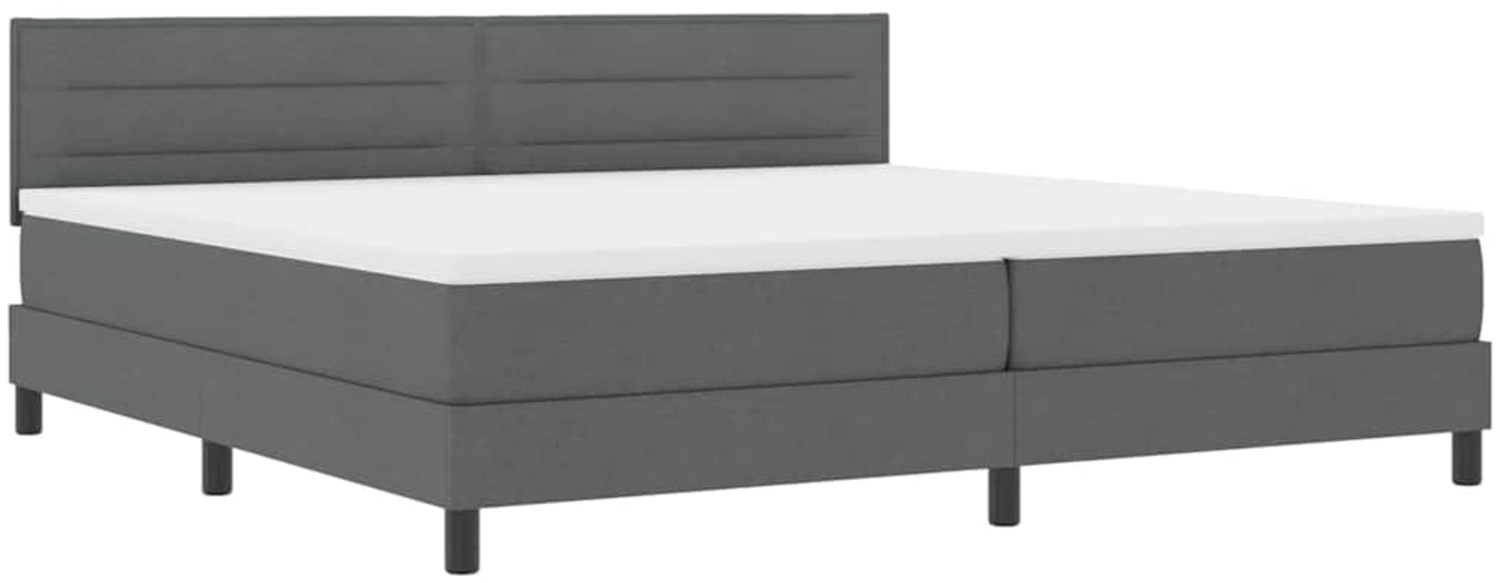 vidaXL Boxspringbett mit Matratze Dunkelgrau 200 x 200 cm Stoff 3342157 Bild 1