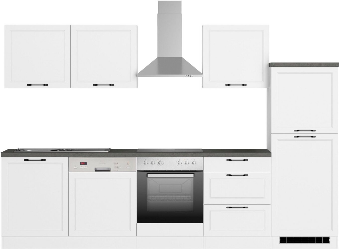 KOCHSTATION Küchenzeile KS-Lani, mit MDF-Fronten, Breite 300 cm, wahlweise mit E-Geräten, Höhen-Ausgleichsfüße 0-4 cm Bild 1