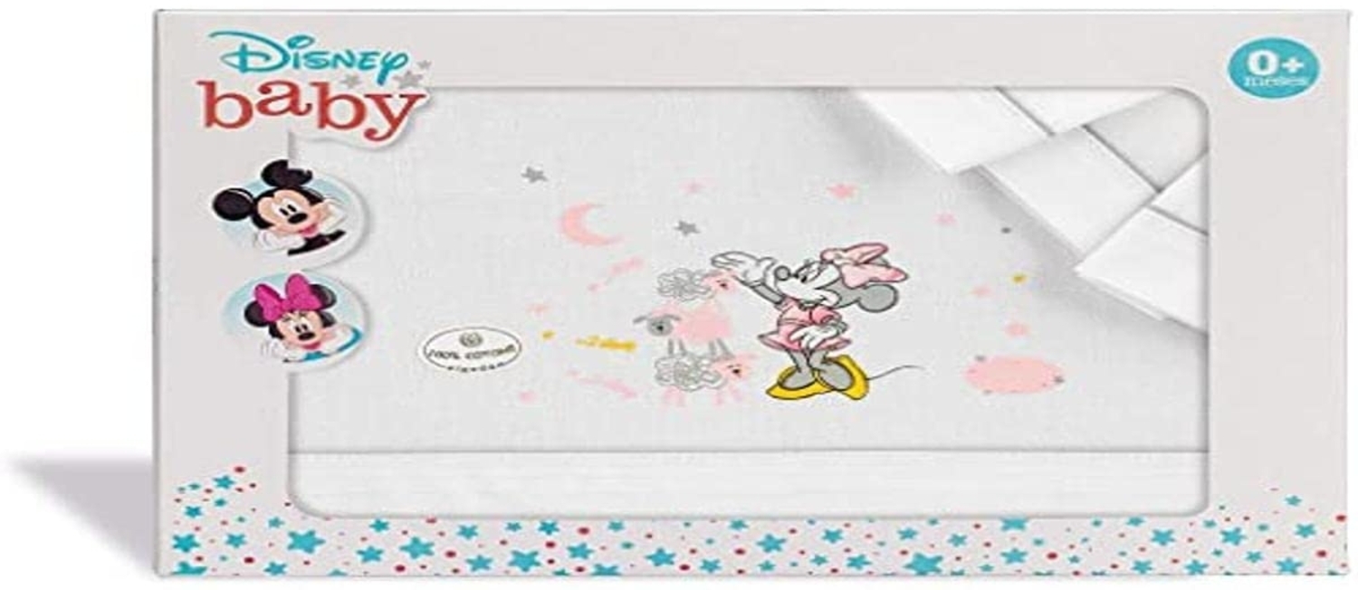 Interbaby MN006-18 3Stück Bettwäsche Wiege Disney Minnie Mouse Weiss/Grau Bild 1