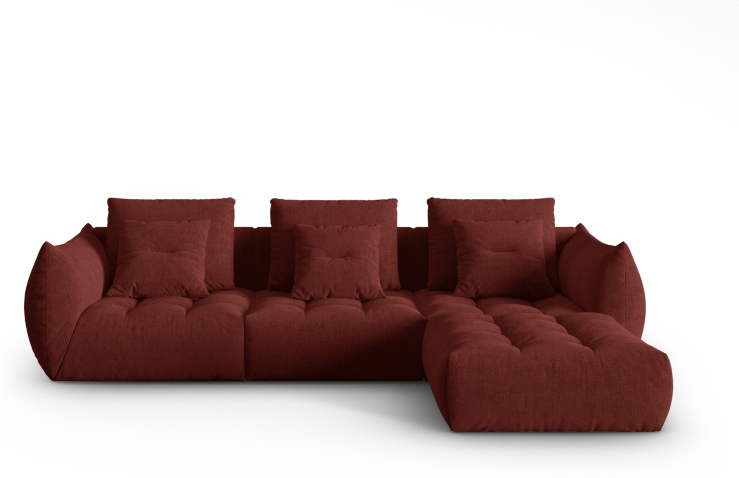 Micadoni Ecksofa Bloom 2-Sitzer Strukturierter Stoff Rot Bild 1