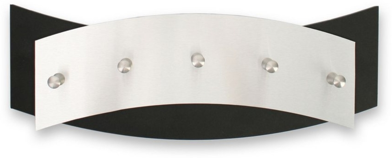 Kreative Feder Schlüsselbrett Designer Schlüsselbrett aus Holz und gebürstetem Aluminium, in modernem Metallic-Look mit 5 Edelstahl-Haken Bild 1