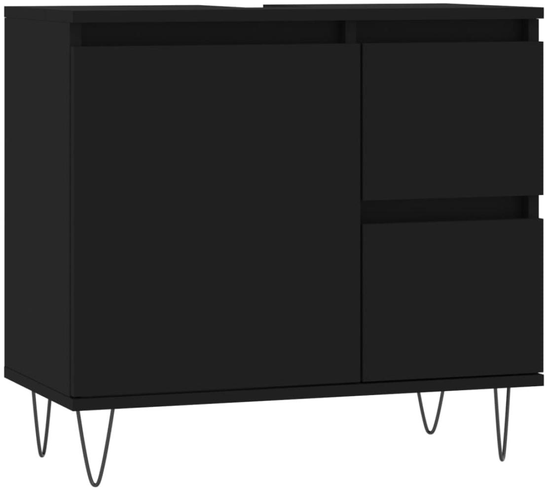 vidaXL Badschrank Schwarz 65x33x60 cm Holzwerkstoff 831605 Bild 1