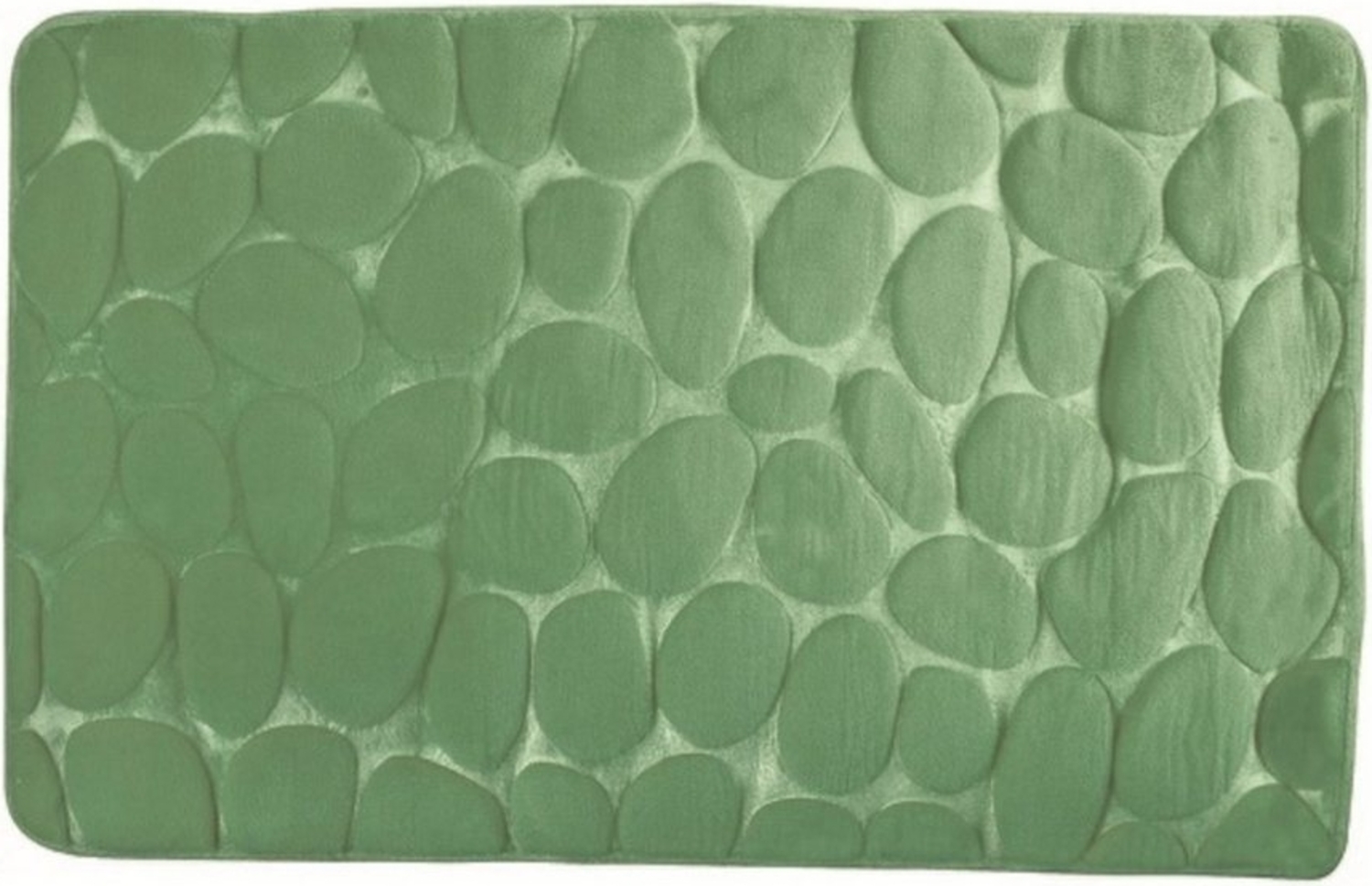 MSV Badematte KIESELSTEIN, rutschhemmende Beschichtung, für Fußbodenheizung geeignet, strapazierfähig, waschbar, schnelltrocknend, Microfaser, PVC, aus super-weicher Microfaser, in 2 Größen und vielen trendigen Farben erhältlich, 40 x 60 cm, pastellgrün Bild 1