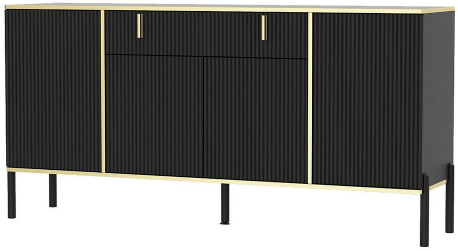 FUFU&GAGA Sideboard Sideboard Wohnzimmer mit 4 Türen, weiß, MDF, 160 * 40 * 80cm Bild 1