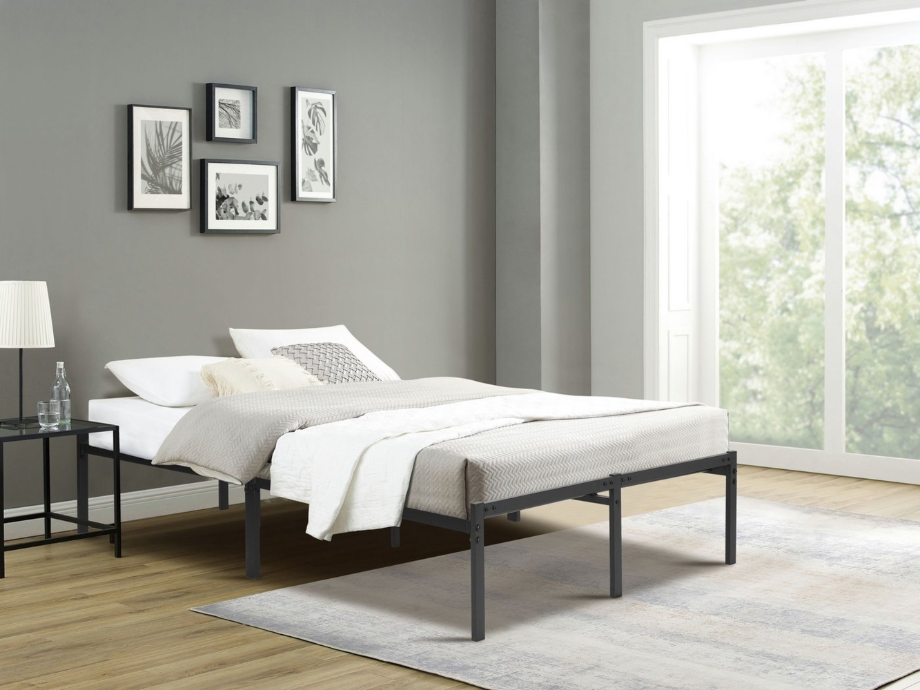 INOSIGN Metallbett LIST Bett Bettgestell Bettrahmen Einzelbett Doppelbett (Stahlbett schwarz in TOP Qualität und 4 Breiten), Bett mit 26 Lattenroste zum Schutz der Matratze Bestseller Bild 1