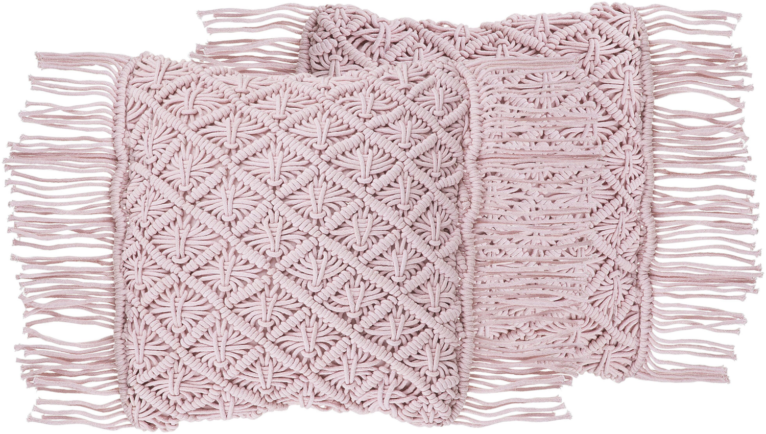 Kissen 2er Set Geometrisches Muster YANIKLAR Baumwolle 40 x 40 cm Rosa Bild 1