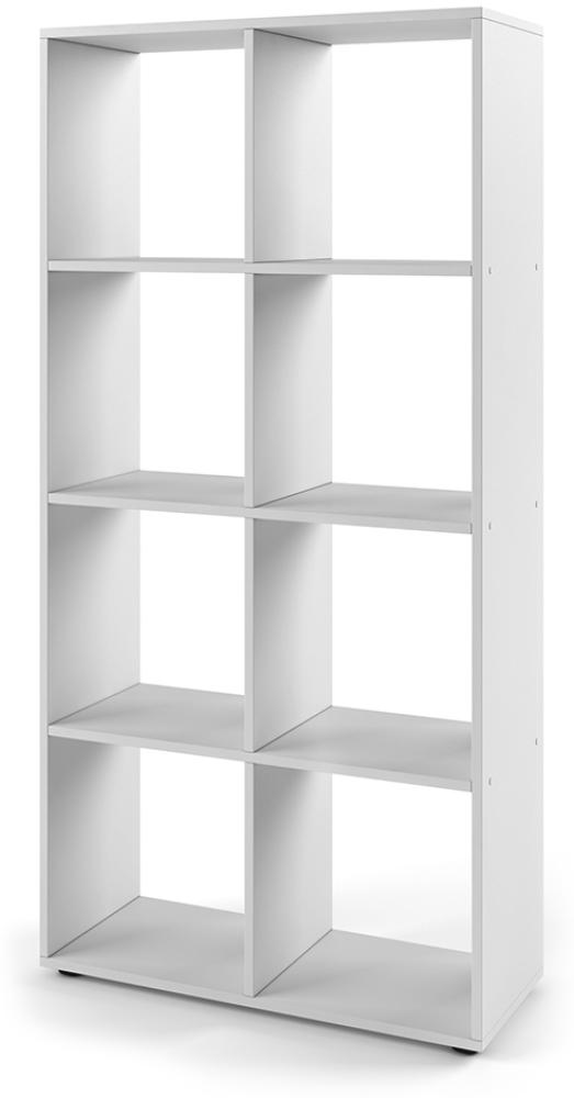 VICCO Raumteiler SCUTUM 8 Fächer Weiß - Regal Bücherregal Raumteiler Standregal Büroregal Bild 1