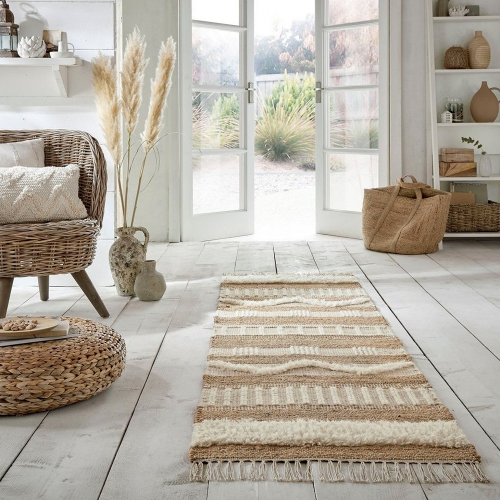 FLAIR RUGS Läufer Medina, rechteckig, Höhe: 12 mm, Boho-Look, aus Naturfasern wie Wolle & Jute, Teppichläufer Bild 1